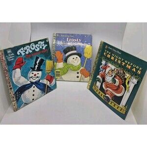 Vintage Little Golden Books Christmas Holiday Lot of 3  Frosty The Night Before